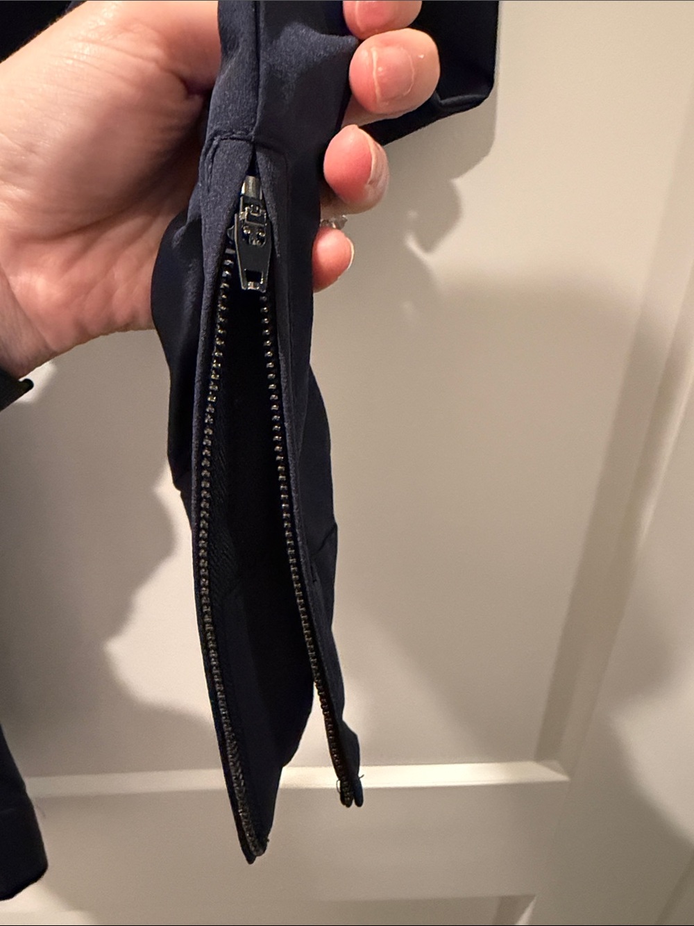 Women's Navy Tapered Travel Pants - Picture 3 of 3